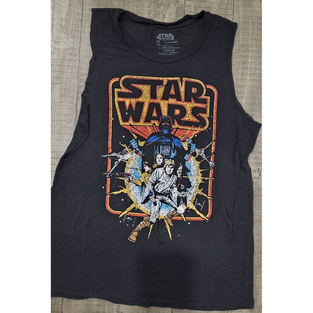 Fifth Sun Star Wars IV A New Hope Darth Vader Graphic Sleeveless T-Shirt Medium